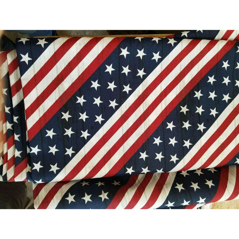 Berkshire Home Stars USA Stripe Rustic 54" Indoor Outdoor Fabric By The Yard